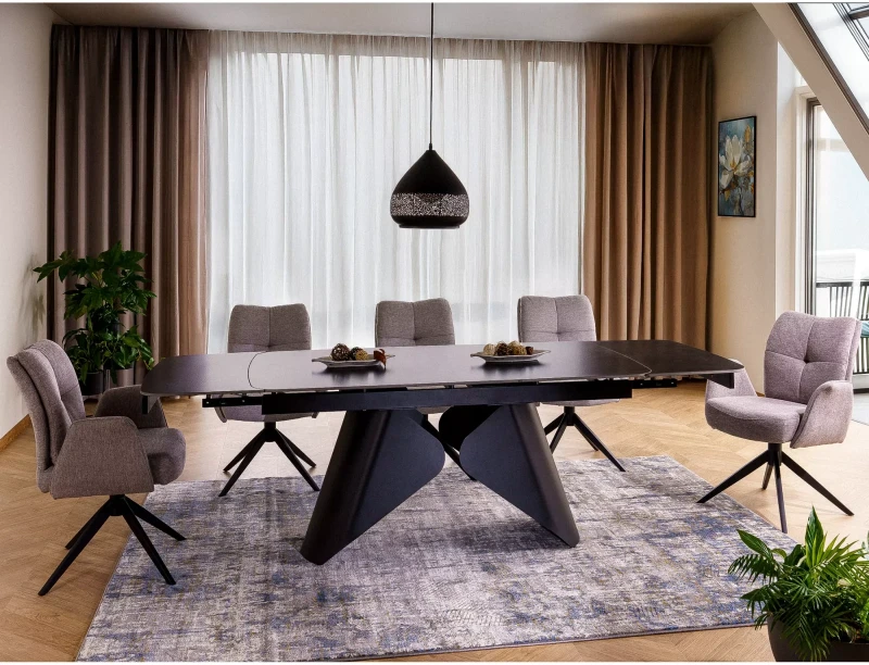 Stół rozkładany Armando ceramiczny do jadalni 160-240 cm czarny mat