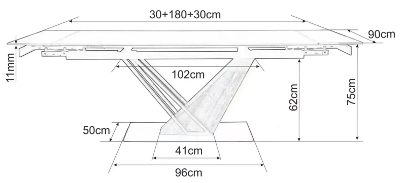 Stół rozkładany Genesis Legno do jadalni 180-240 cm dąb efekt drewna
