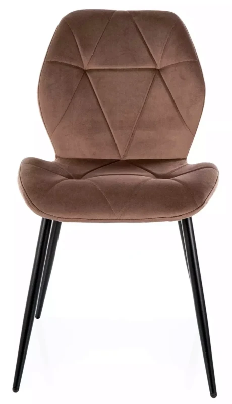 Krzesło tapicerowane Rick Velvet welurowe do salonu cappuccino Bluvel 38
