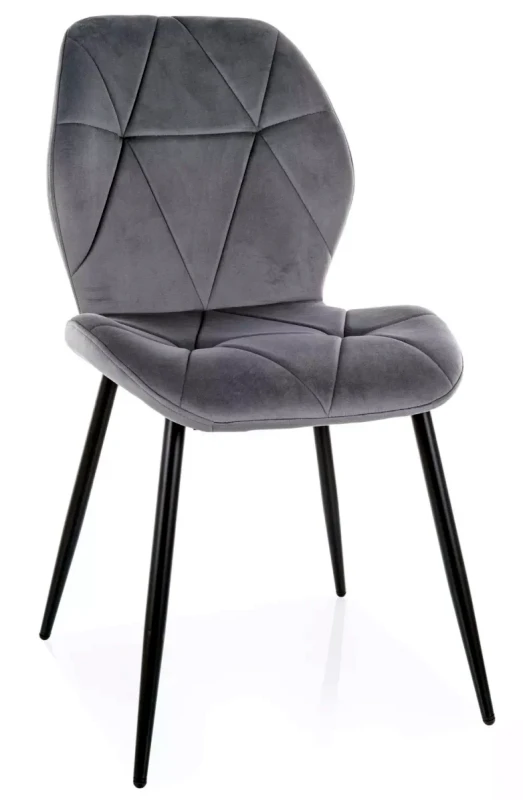 Krzesło tapicerowane Rick Velvet welurowe do salonu szary Bluvel 14