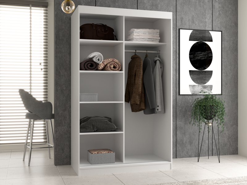 Szafa przesuwna Iga z 2 lustrami do sypialni 120 cm antracyt