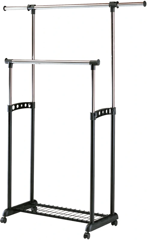 Wieszak na ubrania WU11 90-142 cm stojący metalowy do garderoby czarny