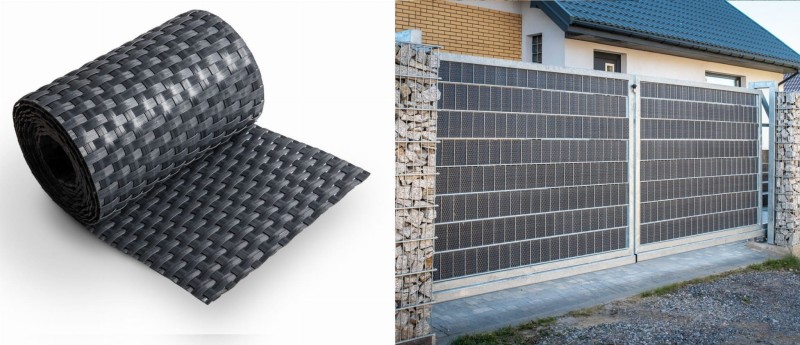 Taśma ogrodzeniowa panelowa z technorattanu 255x19cm RD03