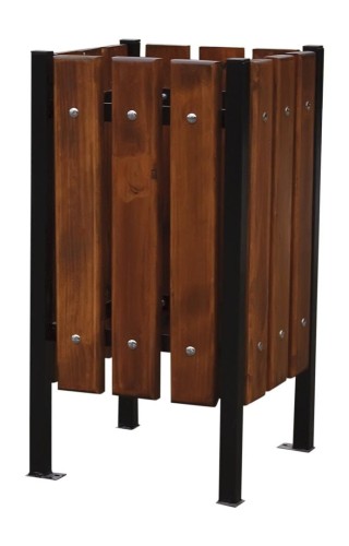 Kosz parkowy kwadrat stojący do przykręcenia