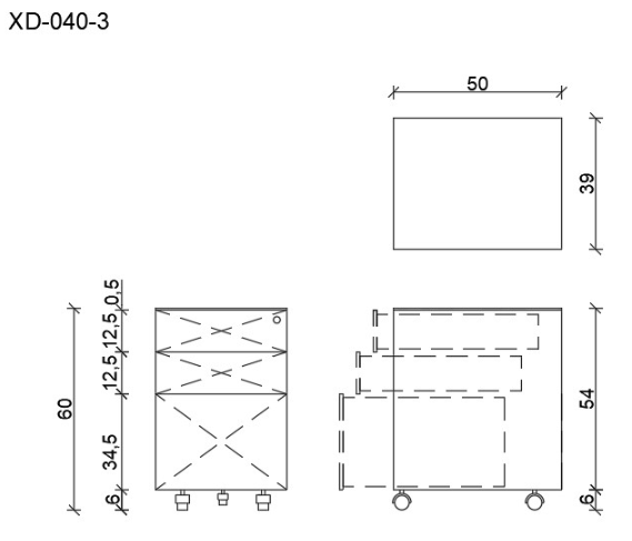 Kontenerek XD-040-3 szary