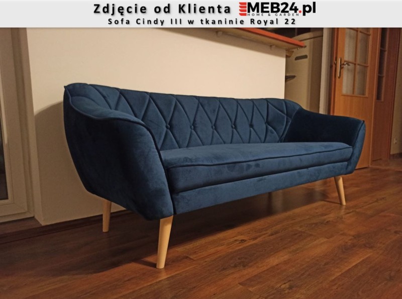 Sofa tapicerowana Cindy III w stylu skandynawskim - zdjęcie od klienta