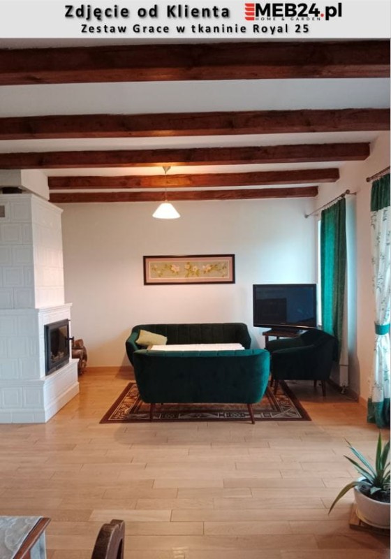 Zestaw wypoczynkowy tapicerowany Grace w stylu skandynawskim - zdjęcie od klienta