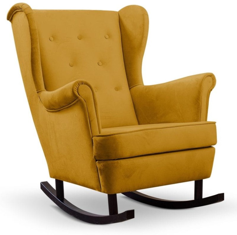 Fotel uszak Lily na biegunach - tkanina Royal 10