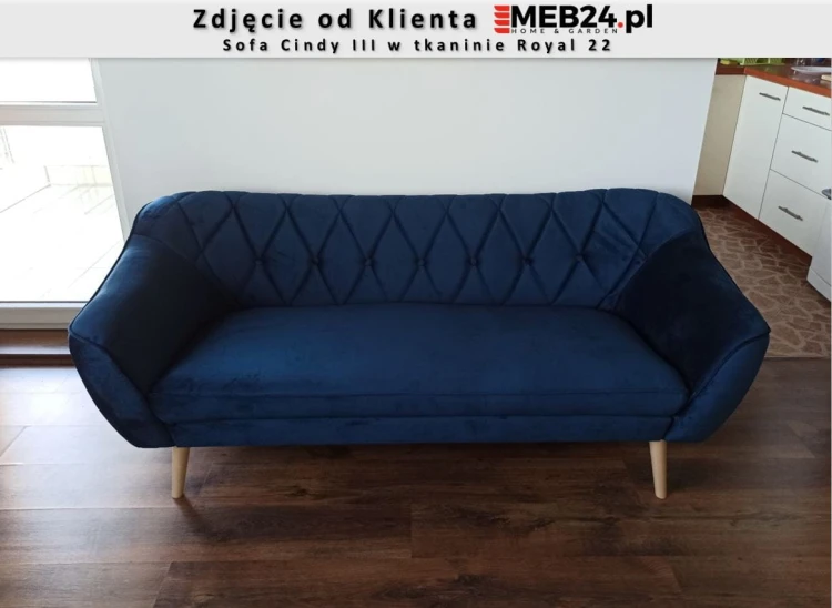 Sofa tapicerowana Cindy III w stylu skandynawskim - zdjęcie od klienta