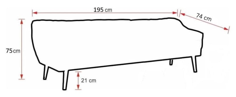 Sofa Mia IV w stylu skandynawskim wymiary