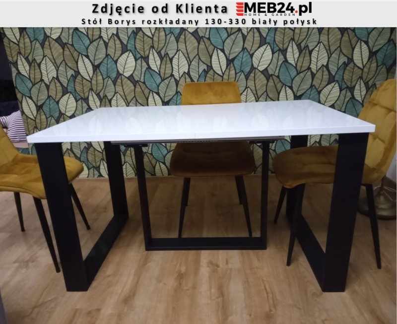 Stół Borys rozkładany 130-330 biały połysk - zdjęcie od klienta