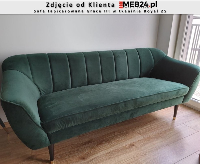 Sofa tapicerowana Grace III w stylu skandynawskim - zdjęcie klienta