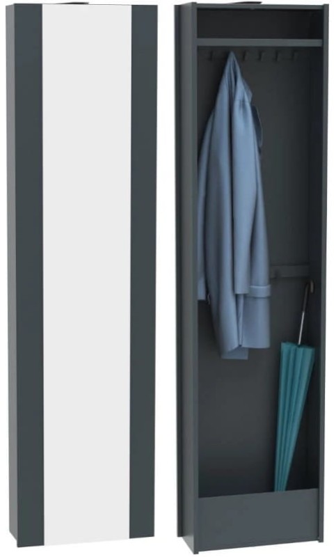 Szafa obrotowa garderoba metalowa z lustrem Cube grafit