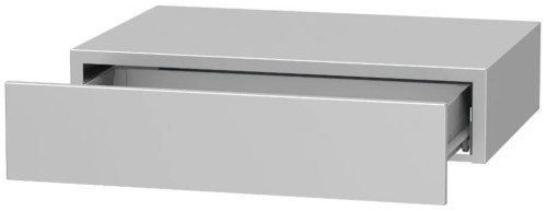 Półka wisząca metalowa Home z szufladą szara