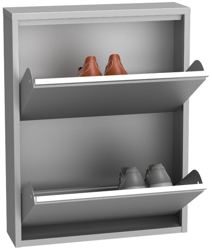 Szafka na buty metalowa Home 2 szara otwarta