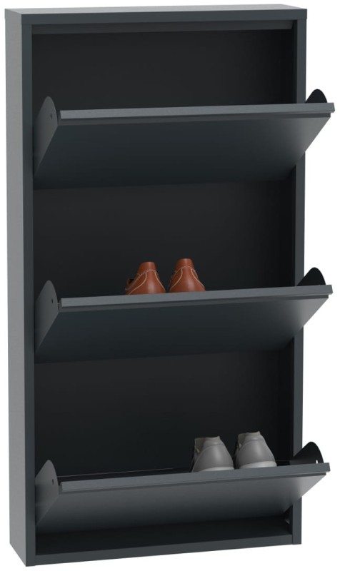 Szafka na buty metalowa Home 3 grafit otwarta