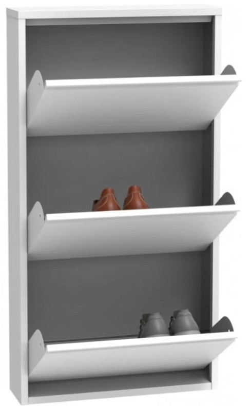 Szafka na buty metalowa Home 3 biała otwarta