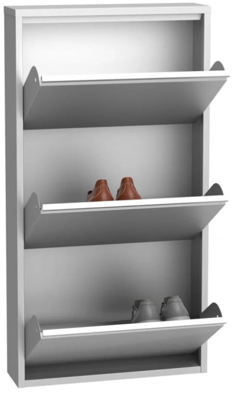 Szafka na buty metalowa Home 3 szara otwarta