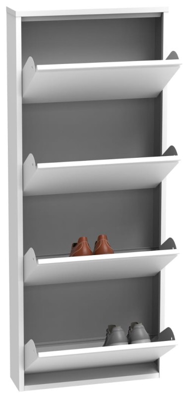 Szafka na buty metalowa Home 4 biała otwarta