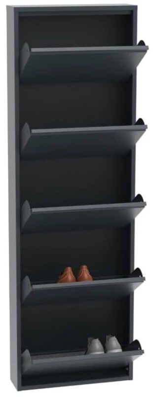 Szafka na buty metalowa Home 5 grafit otwarta