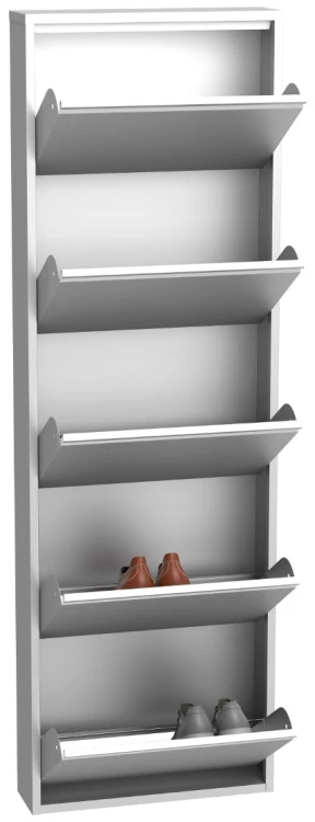 Szafka na buty metalowa Home 5 szara otwarta