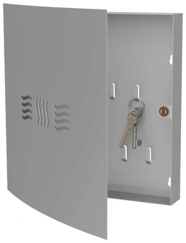 Szafka metalowa na klucze Home kwadratowa szara