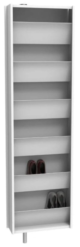 Szafa obrotowa na buty metalowa z lustrem Home biała półki