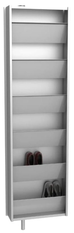 Szafa obrotowa na buty metalowa z lustrem Home szara półki