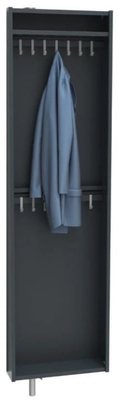 Szafa obrotowa garderoba metalowa z lustrem Home 2 grafitowa zawieszki