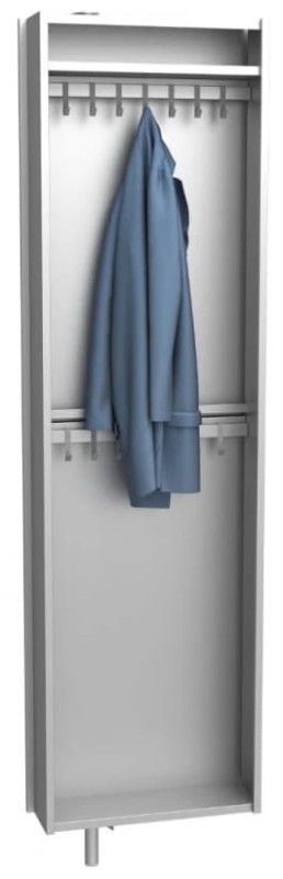 Szafa obrotowa garderoba metalowa z lustrem Home 2 szara zawieszki
