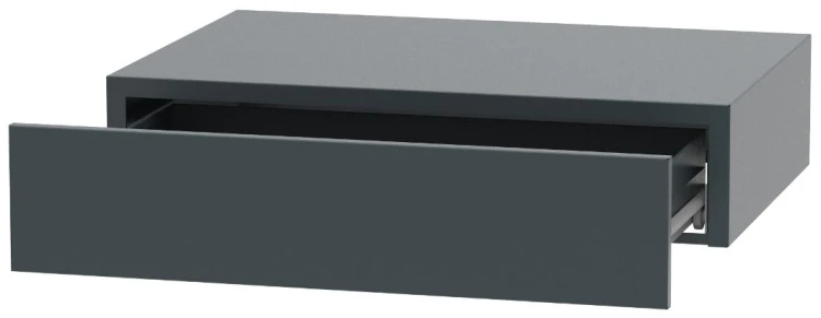 Półka wisząca metalowa Home z szufladą grafit