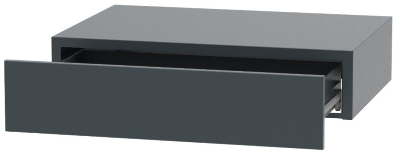 Półka wisząca metalowa Home z szufladą grafit