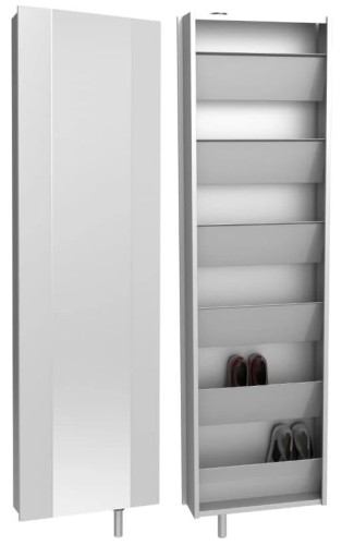 Szafa obrotowa na buty metalowa z lustrem Home przód i tył