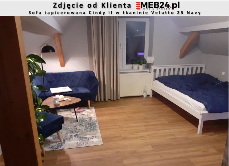Sofa tapicerowana Cindy II w stylu skandynawskim - zdjęcie od klienta