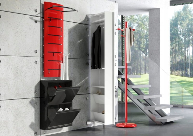 Wieszak średni metalowy Home Flash 2 czerwony aranżacja