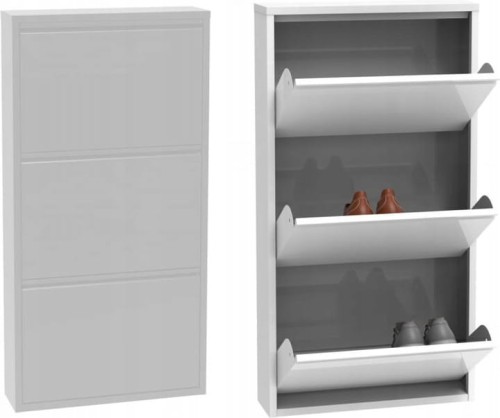 Szafka na buty metalowa Home Flash 3 biała