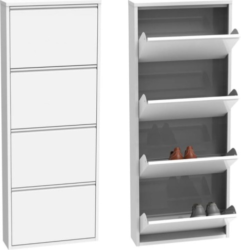 Szafka na buty metalowa Home Flash 4 biała