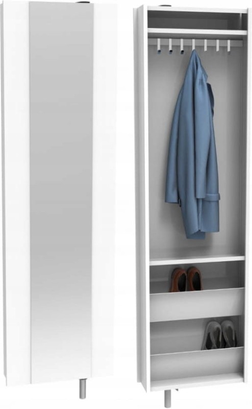 Szafa obrotowa garderoba metalowa z lustrem Home Flash biała