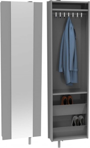 Szafa obrotowa garderoba metalowa z lustrem Home Flash szara