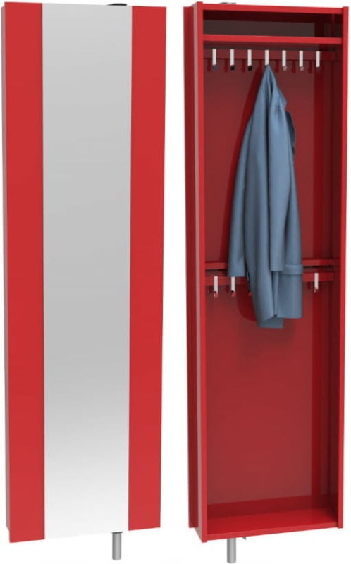 Szafa obrotowa garderoba metalowa z lustrem Home Flash 2 czerwona