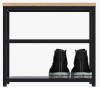 Taboret szafka na buty metalowa Loft 1 czarny/dąb wotan