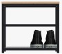 Taboret szafka na buty metalowa Loft 1 czarny/dąb wotan