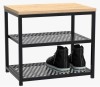 Taboret szafka na buty metalowa Loft 1 czarny/dąb wotan
