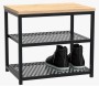 Taboret szafka na buty metalowa Loft 1 czarny/dąb wotan