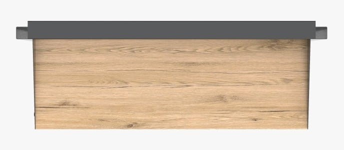 Wieszak metalowy z lustrem Loft 1L czarny/dąb wotan