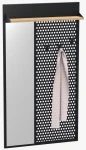 Wieszak metalowy szeroki z lustrem Loft 2L czarny/dąb wotan