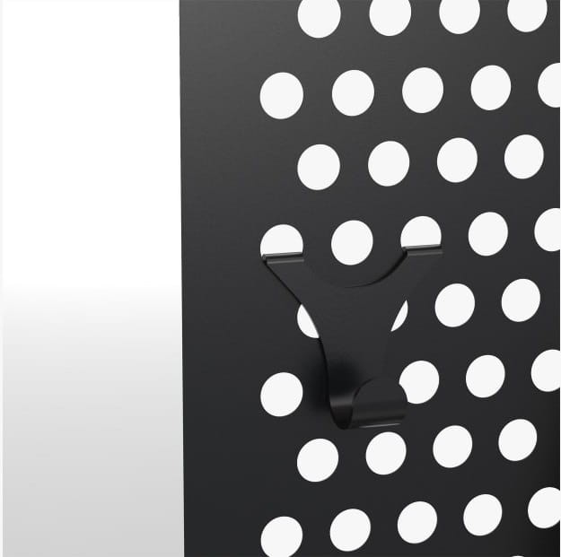 Wieszak metalowy szeroki z półką Loft 1W czarny/dąb wotan