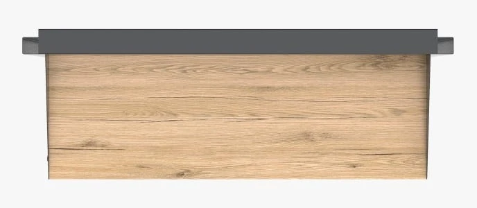 Wieszak metalowy szeroki z półką Loft 1W czarny/dąb wotan