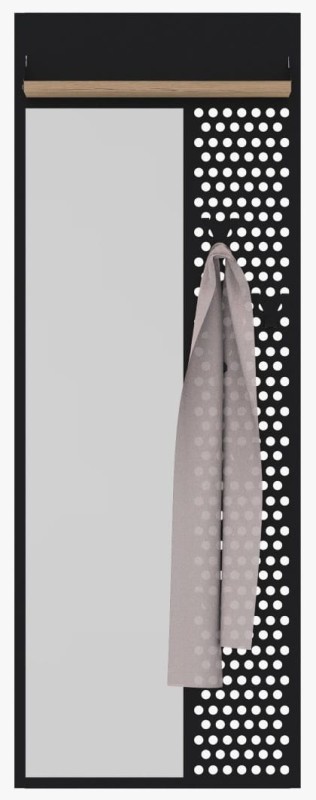 Wieszak do przedpokoju metalowy Loft czarny/dąb wotan