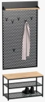 Zestaw do przedpokoju metalowy Loft 2W czarny/dąb wotan